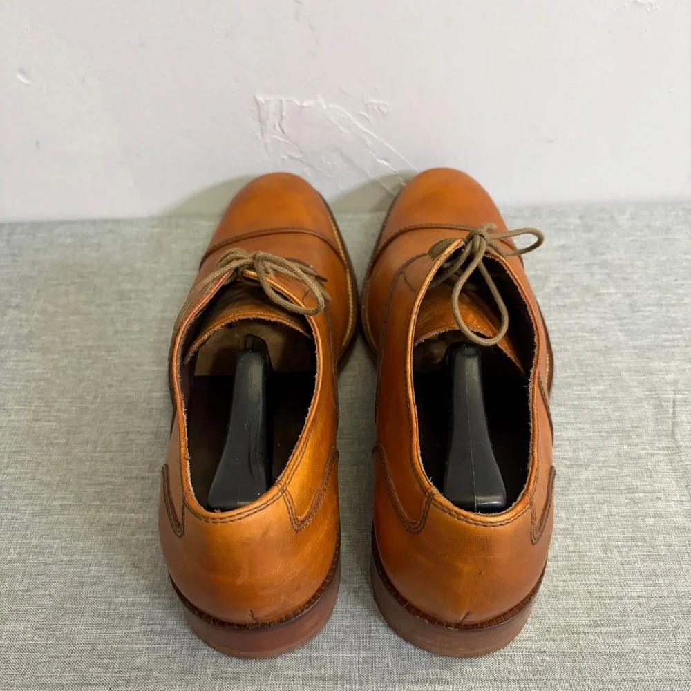 Cole Haan Oxford Dress‎ Shoes Mens 10 M Tan C12337 Cap Toe Leather Classic